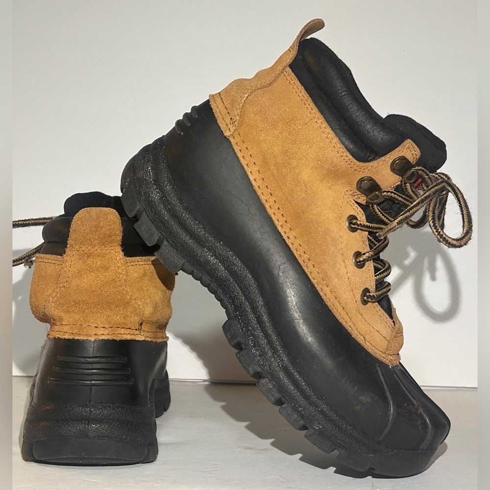 Thermolite Insulated Hiking Boots Camel Suede /Rubber Uppers Metal Shank Men's 6